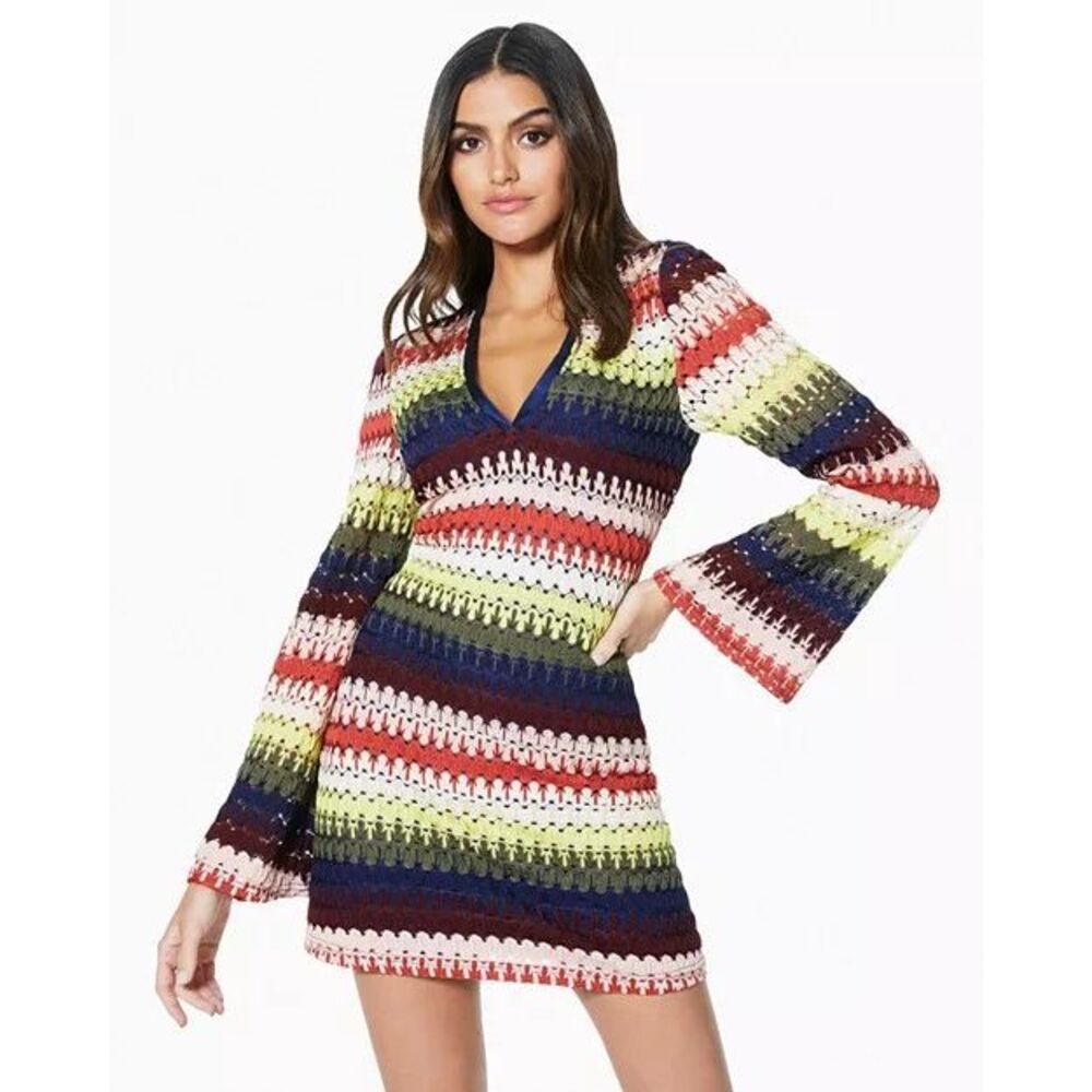 Ramy Brook Crochet Jamie Striped Dress